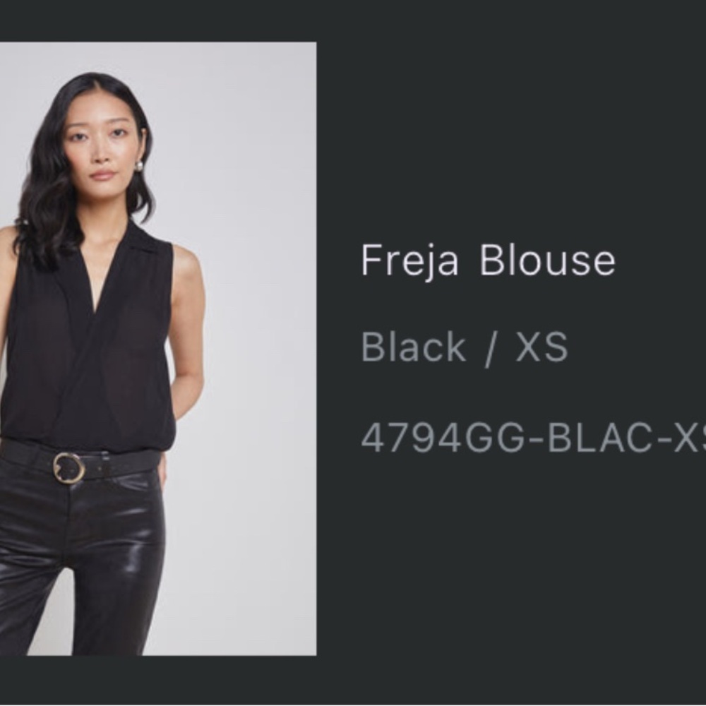 L’agence NWoT Black silk freja Blouse